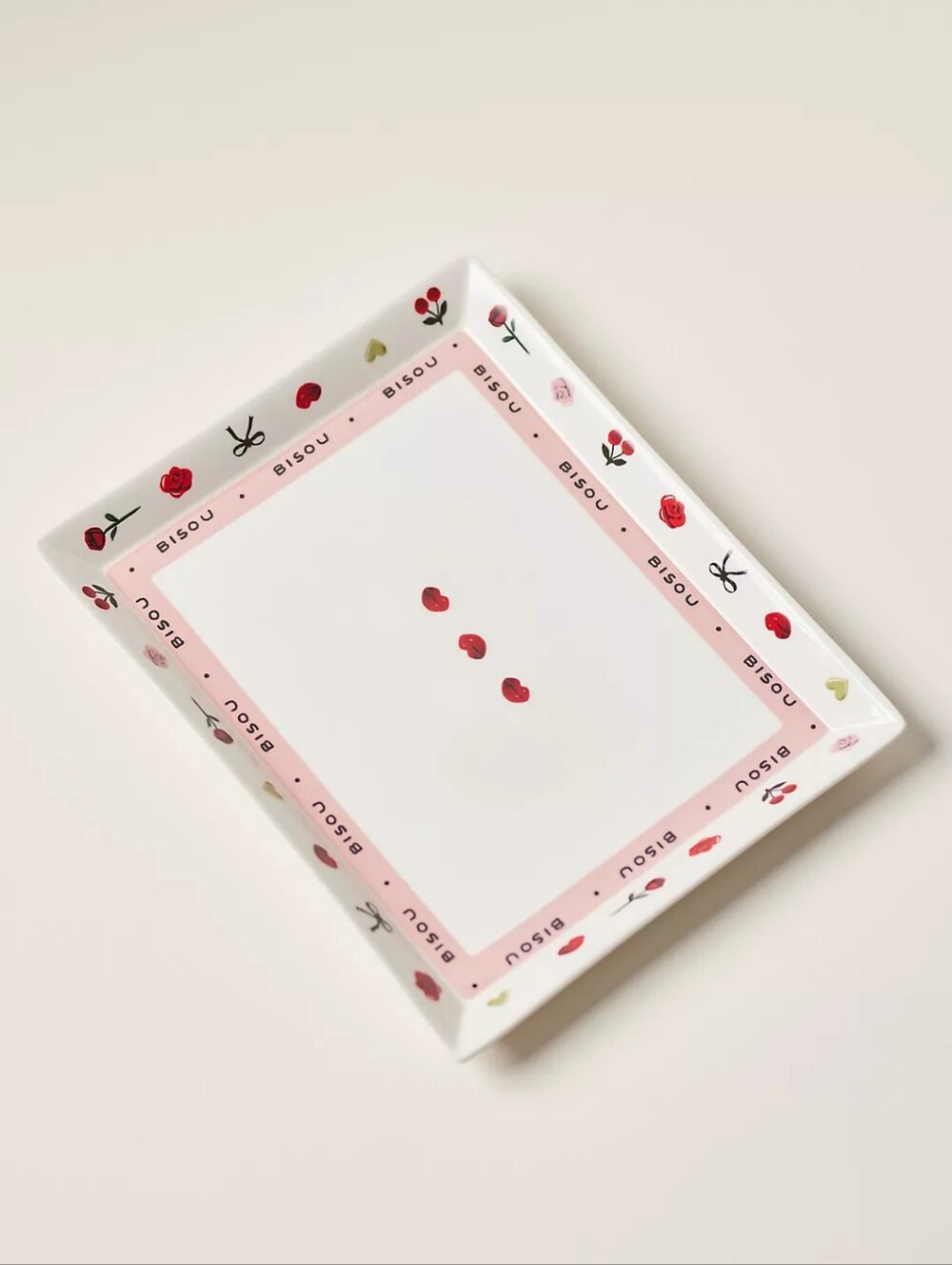 Anthropologie Amour Ceramic Heart Trinket Tray